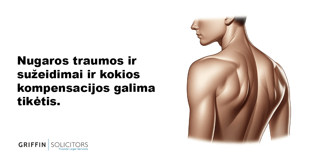 Nugaros traumos ir sužeidimai ir kokios kompensacijos galima tikėtis.
