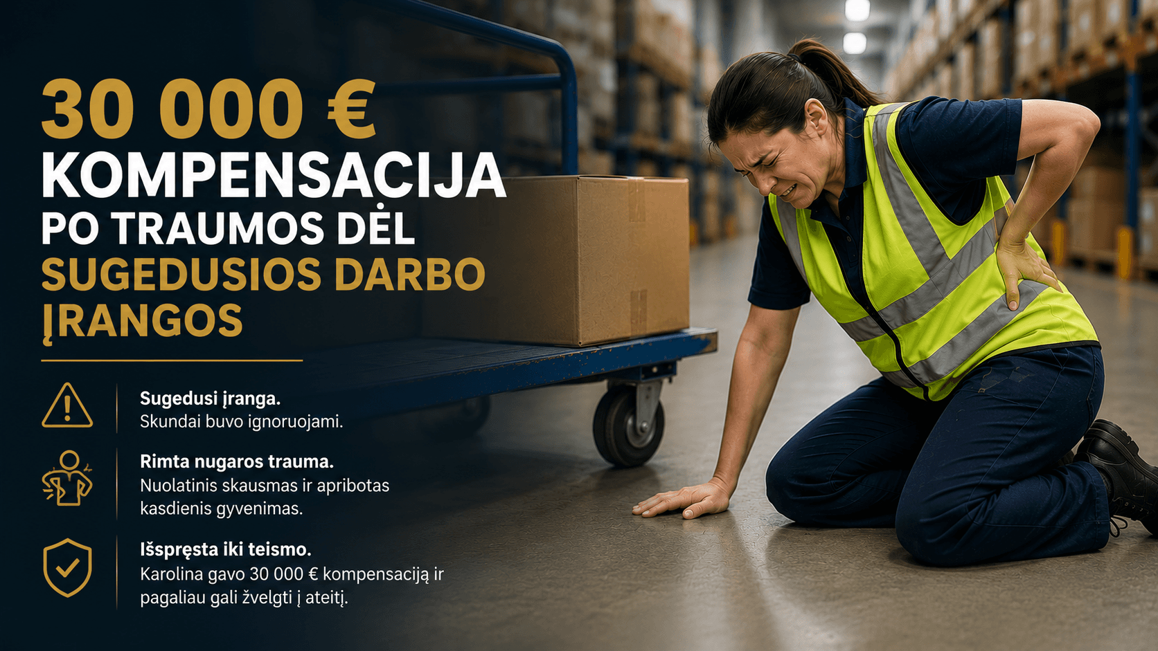 Ieškinys dėl sugedusios darbo vietos įrangos išspręstas iki teismo