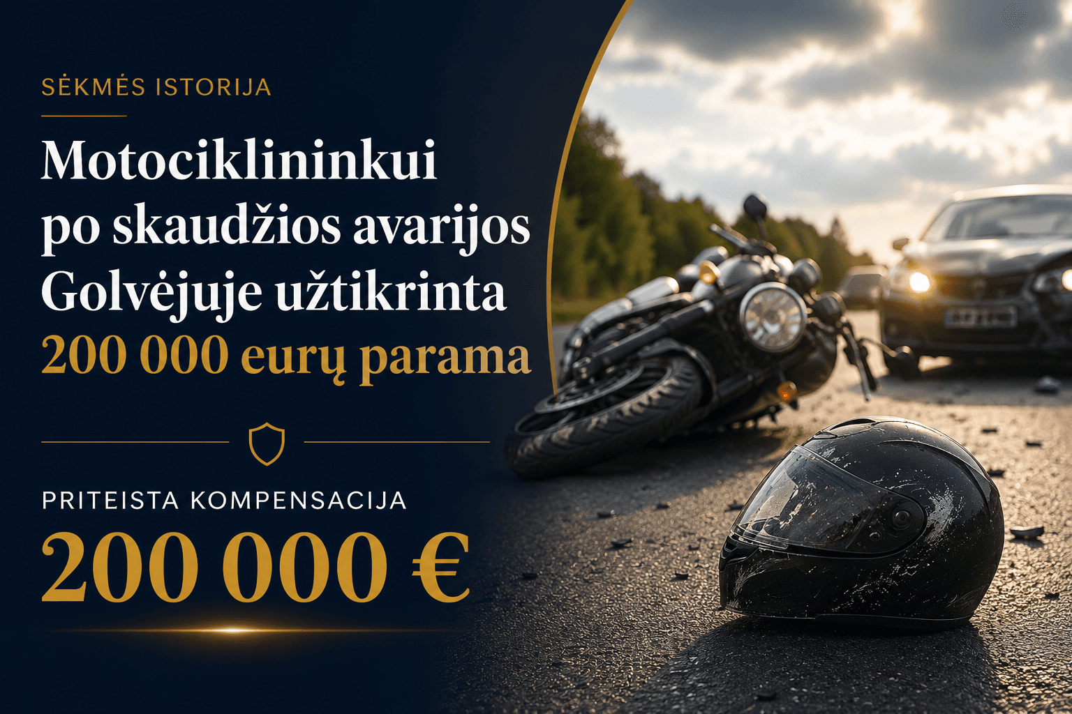 Motociklininkui po skaudžios avarijos Golvėjuje užtikrinta 200 000 eurų parama